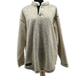 CACHE creek neutral fuzzy Sherpa like jacket pullover oatmeal cottage relaxed sm